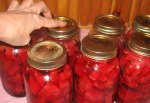 Canning Beets - checking lids for a seal